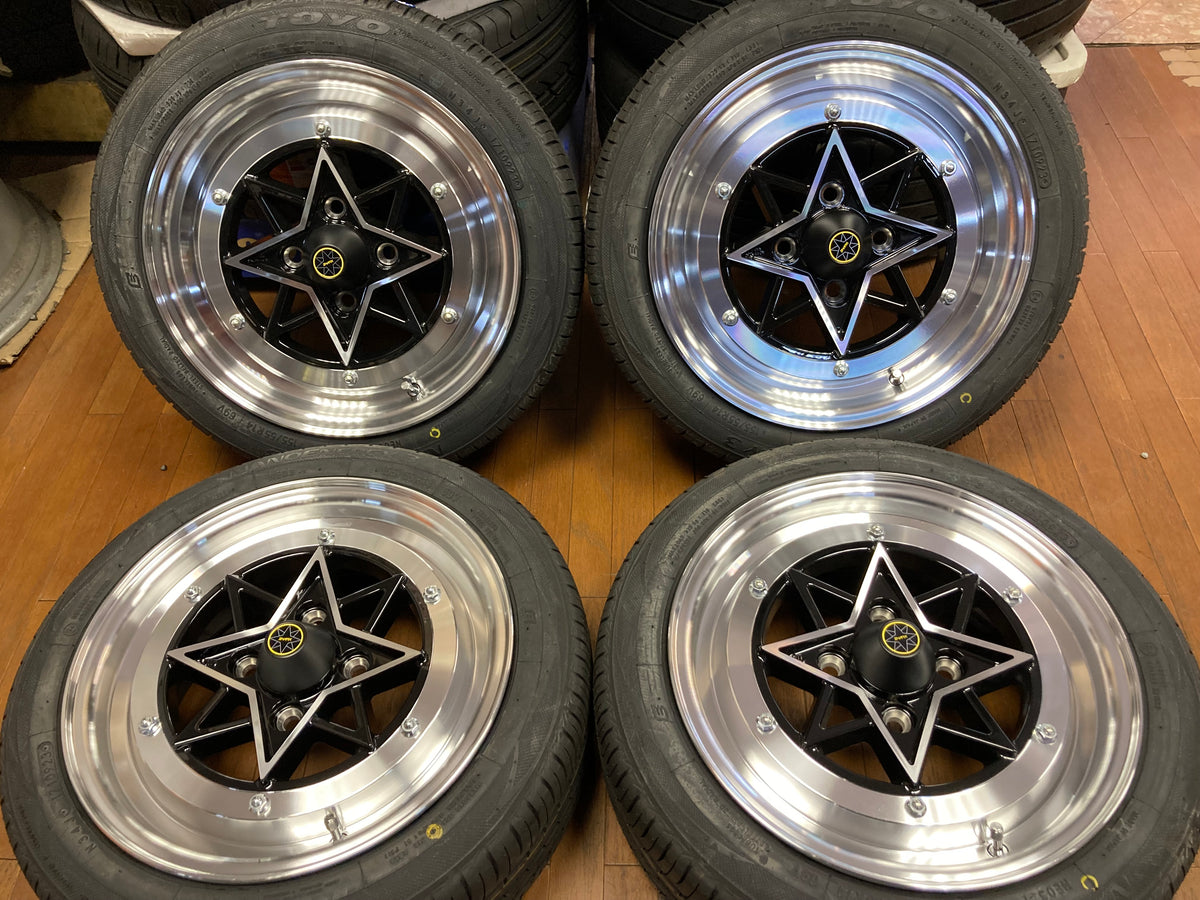 ◇送料無料◇新品Set◇スターシャーク 14インチ◇6J+38 4H100◇ナノ  