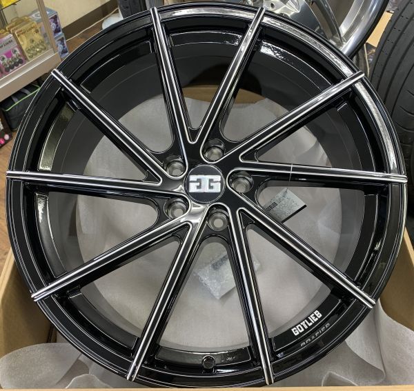 ゴットリープF10ホイール4本セット8J×18+40 5/114.3 ☆新品4本☆ GOTTLIEB F10 21インチ 9J+40 114.3-5H Black Milling