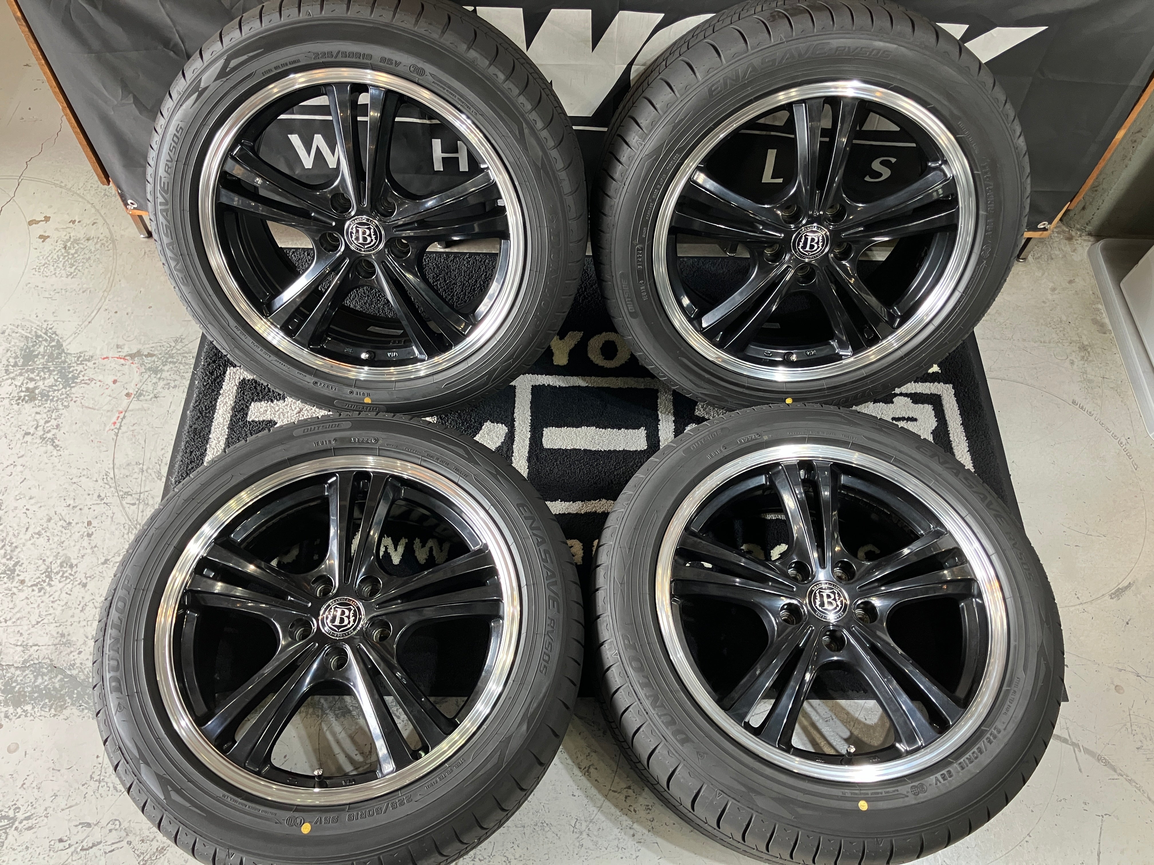 ◆夏用Set◆安心画像多数! バリ溝! ブランドルライン 18インチ 7.5J ET48 225/50R18 カローラクロス エスティマ C