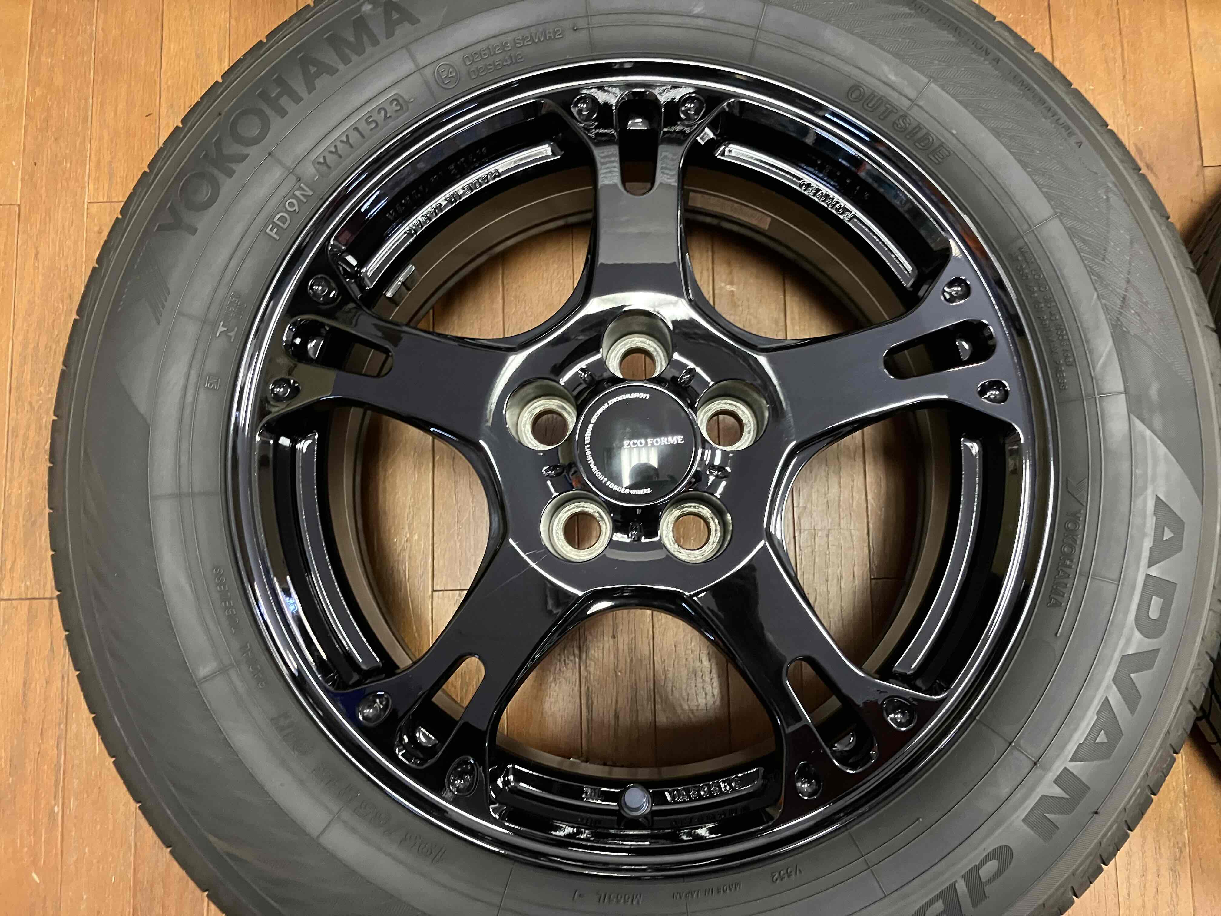 ◆鍛造!!エコフォルム Forged SR 15インチ◆6.5J+45 5H100◆アドバンdB 195/65R15 2023年製造◆プリウ