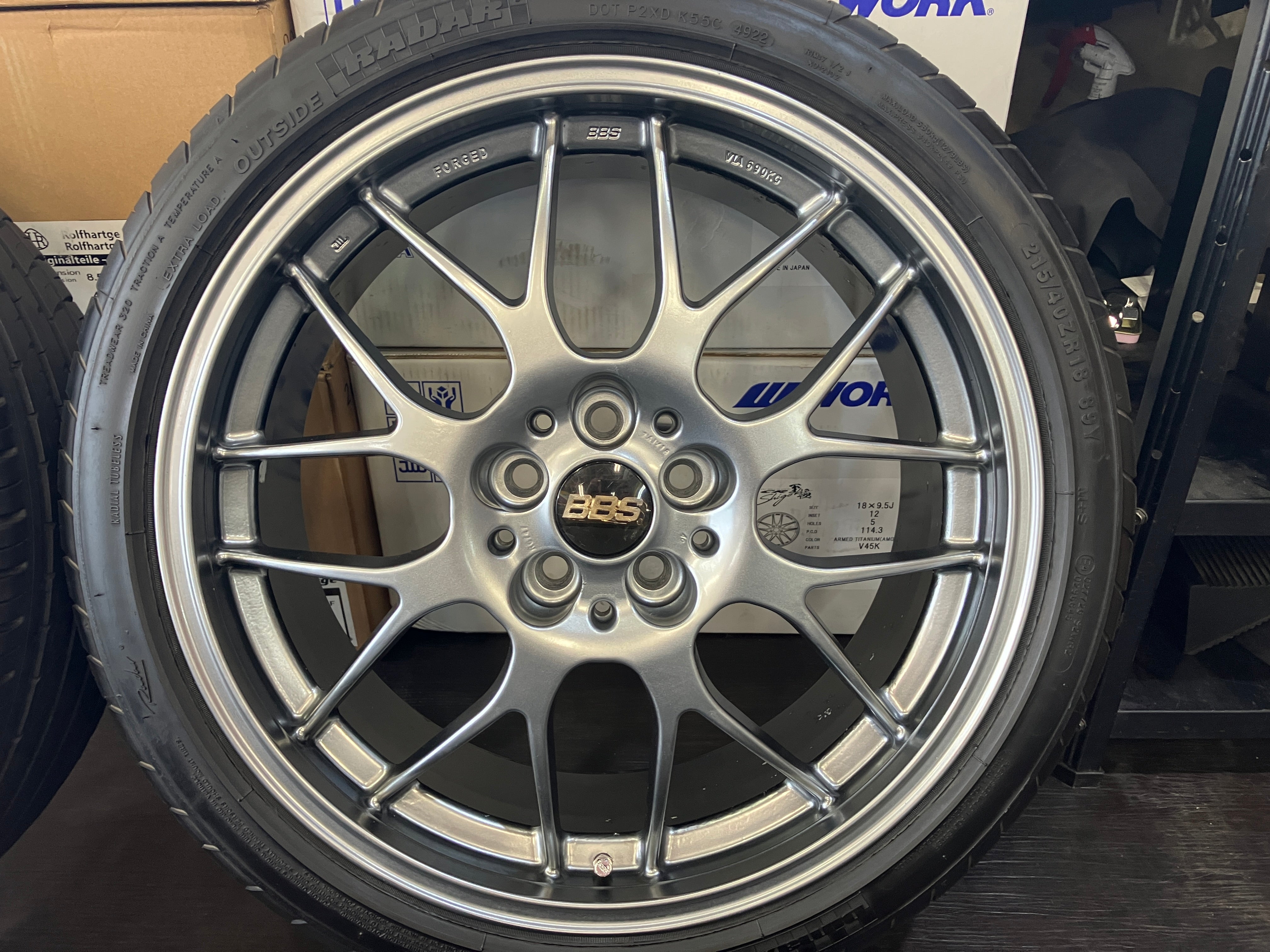 ☆高級鍛造 手直し済良品 深溝タイヤ付4本SET BBS RG-R RG747 18インチ