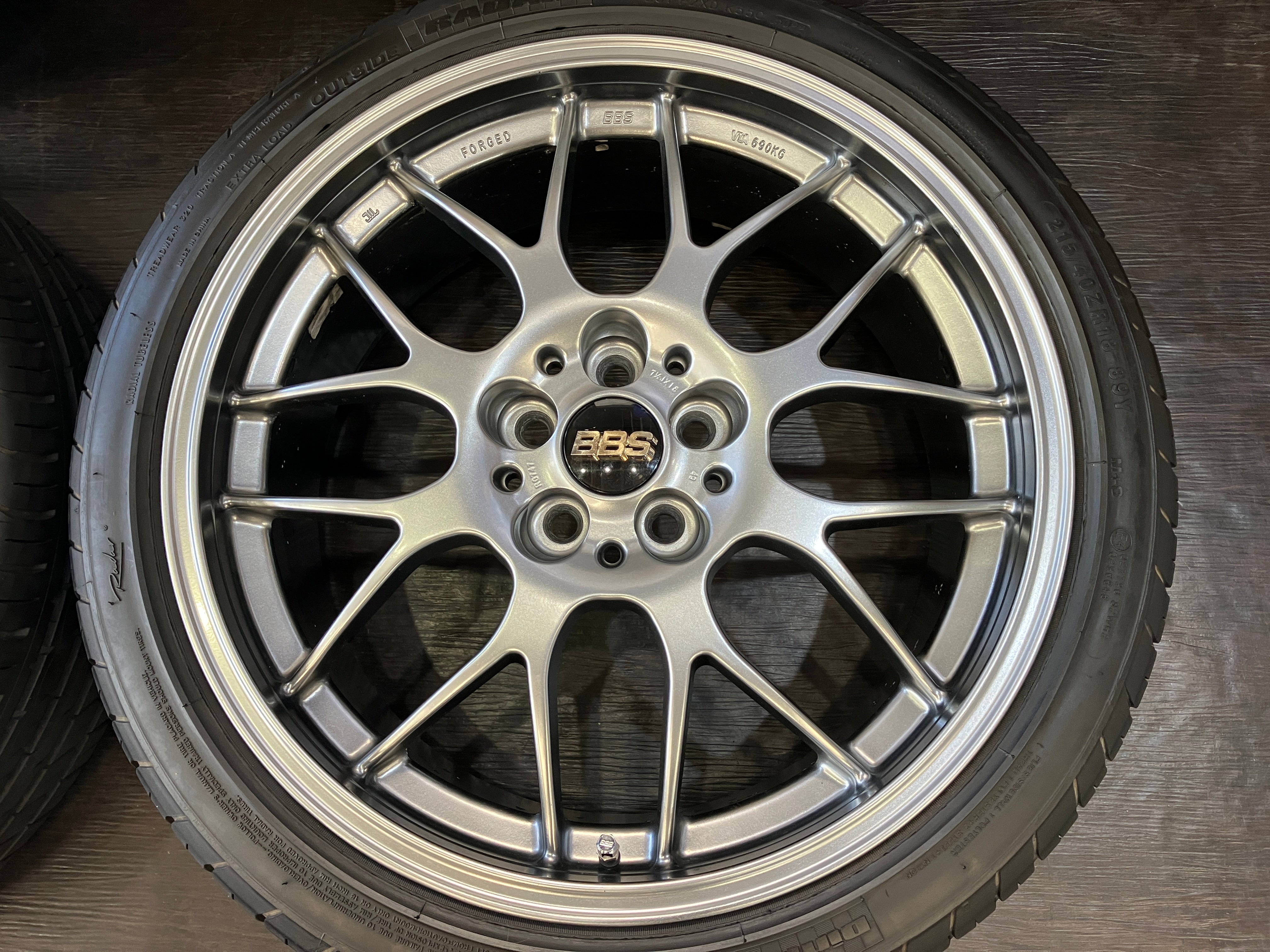 ☆高級鍛造 手直し済良品 深溝タイヤ付4本SET BBS RG-R RG747 18インチ