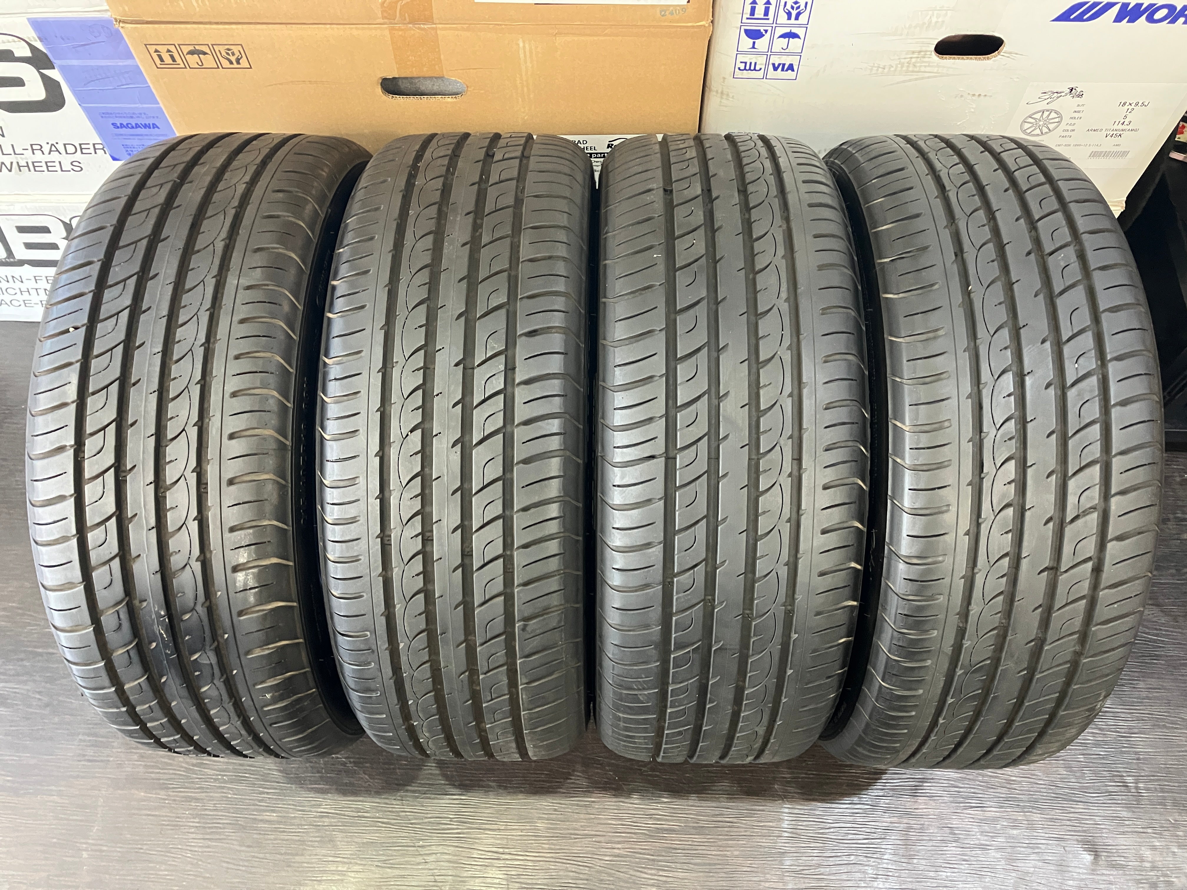 ☆高級鍛造 手直し済良品 深溝タイヤ付4本SET BBS RG-R RG747 18インチ