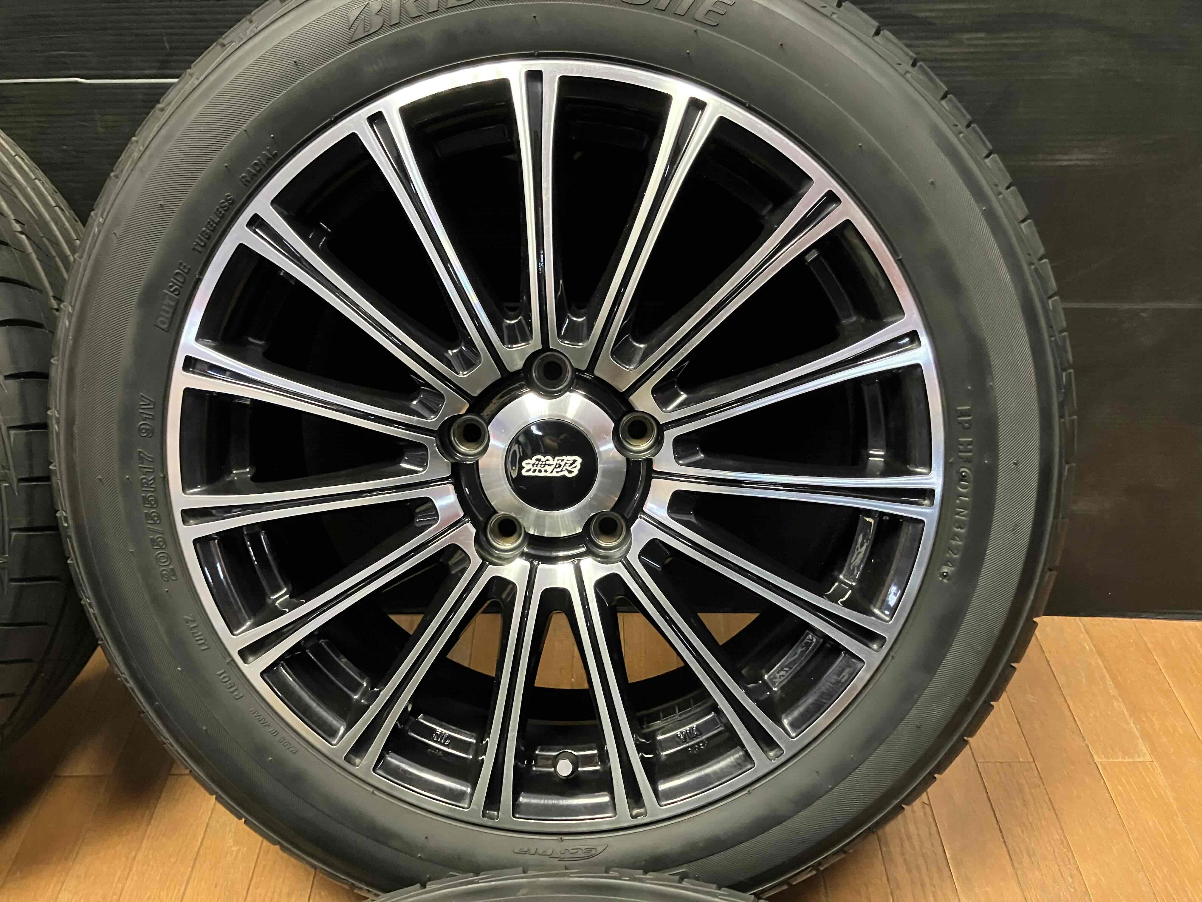 無限 MUGEN 17インチ 5穴 205/55R17 2024年製タイヤ付 無限 MUGEN 17