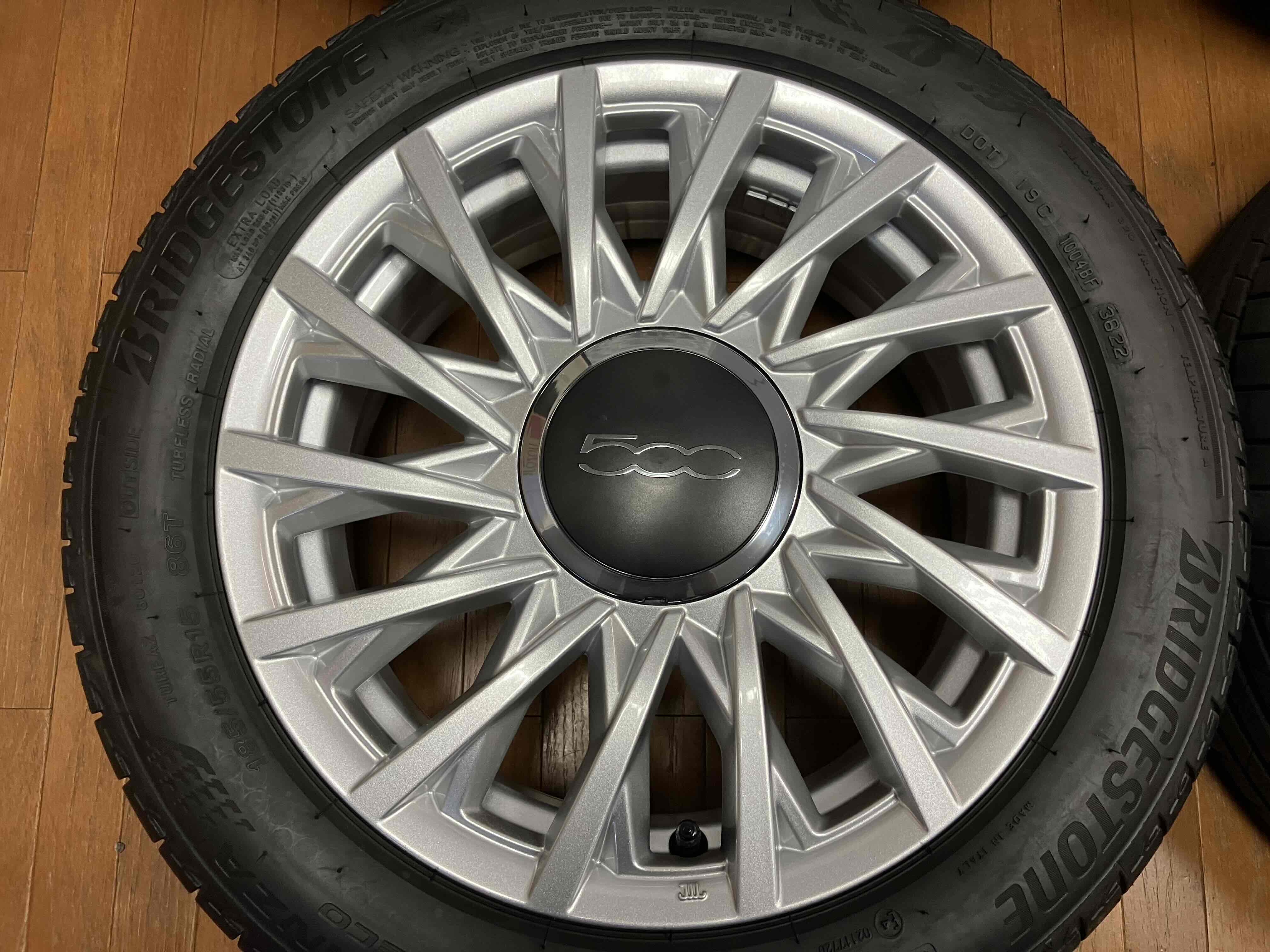 ◇美品!!フィアット500純正 15インチ◇6J+35 4H98◇トランザ エコ 185/55R15 2022年製造◇パンダ等◇スタッドレス –  ハマガレネットストア