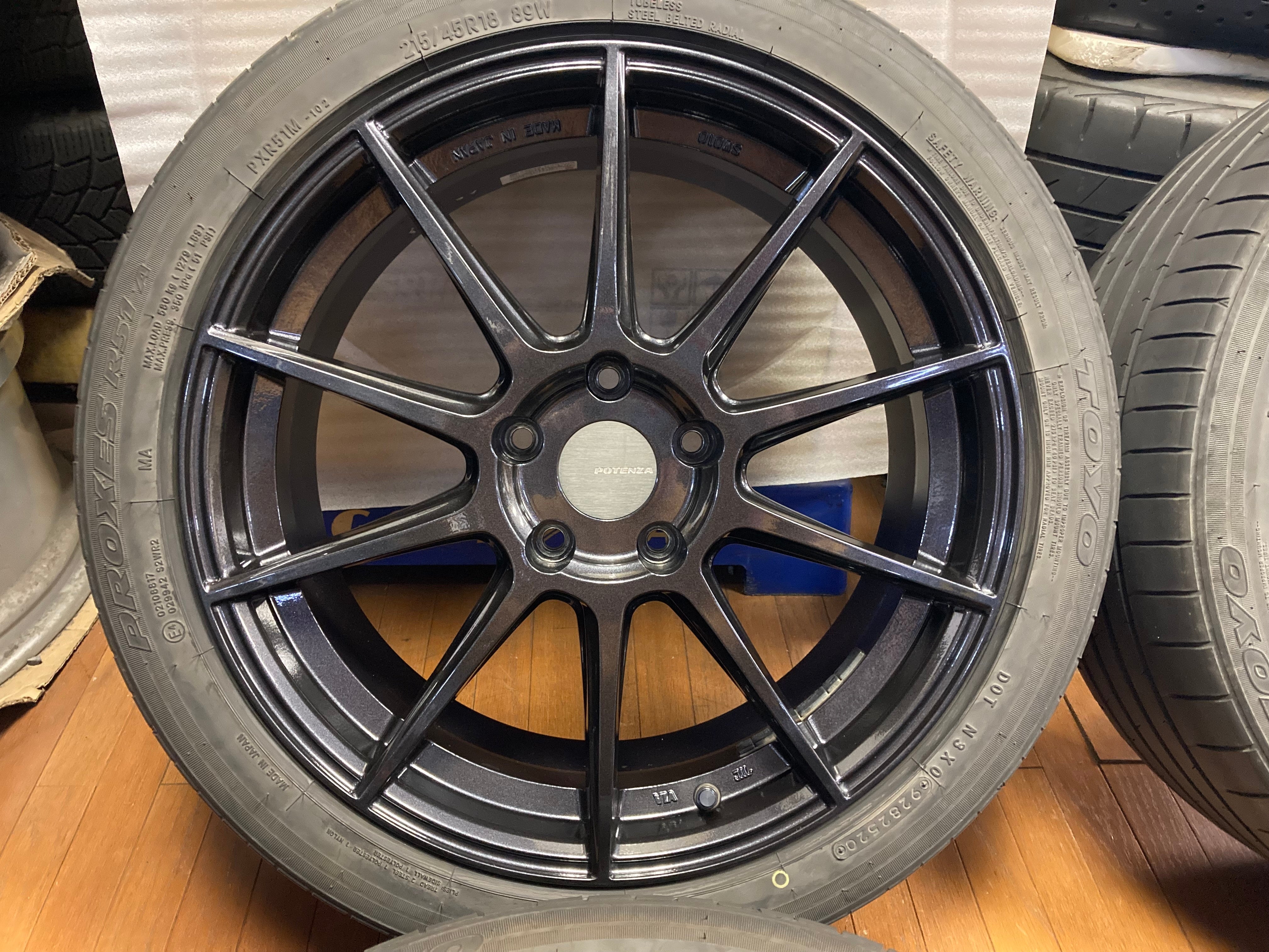 ◆程度良好◆BRIDGESTONE POTENZA ポテンザ SW010 PCD114.3 5H 7.5J+50 パールブラック ◆マツダ3