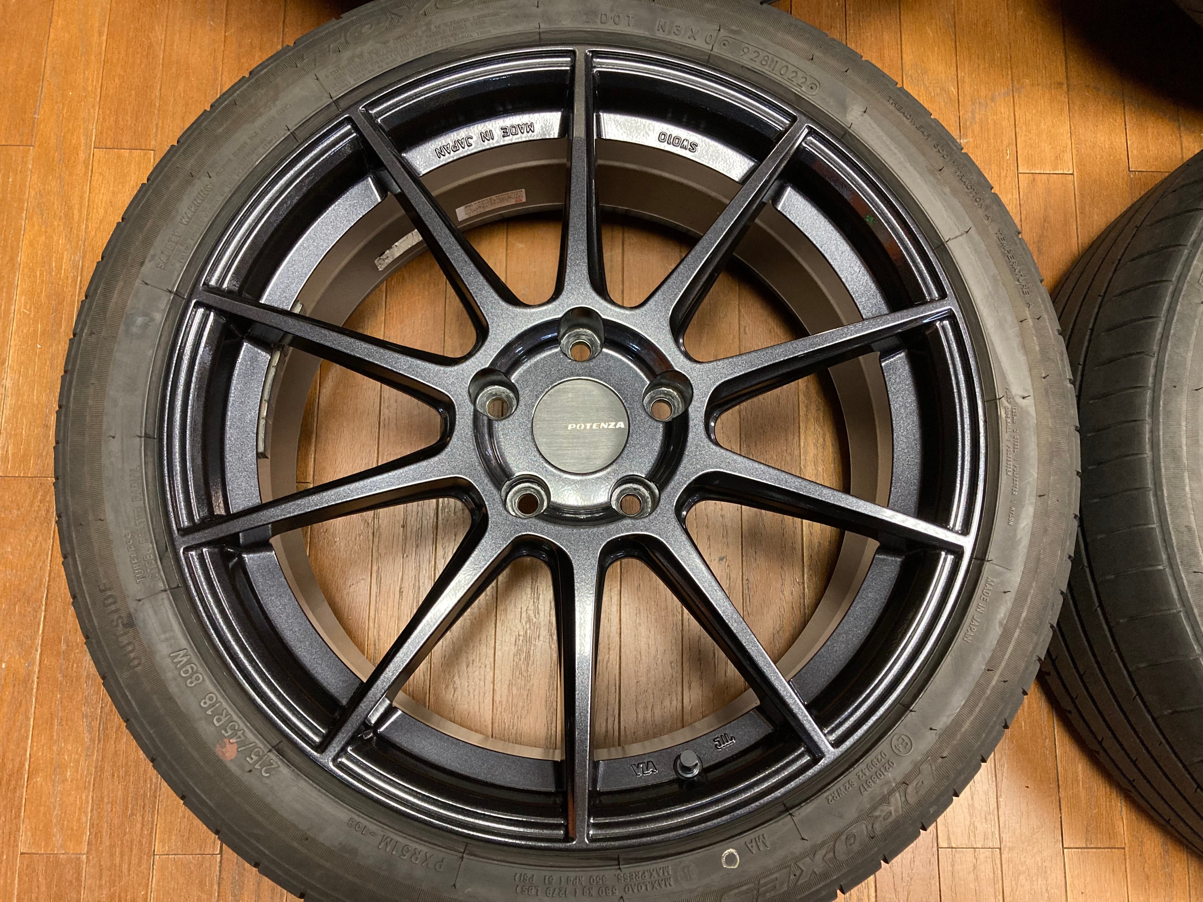 ◇程度良好◇BRIDGESTONE POTENZA ポテンザ SW010 PCD114.3 5H 7.5J+50 パールブラック ◇マツダ3 –  ハマガレネットストア