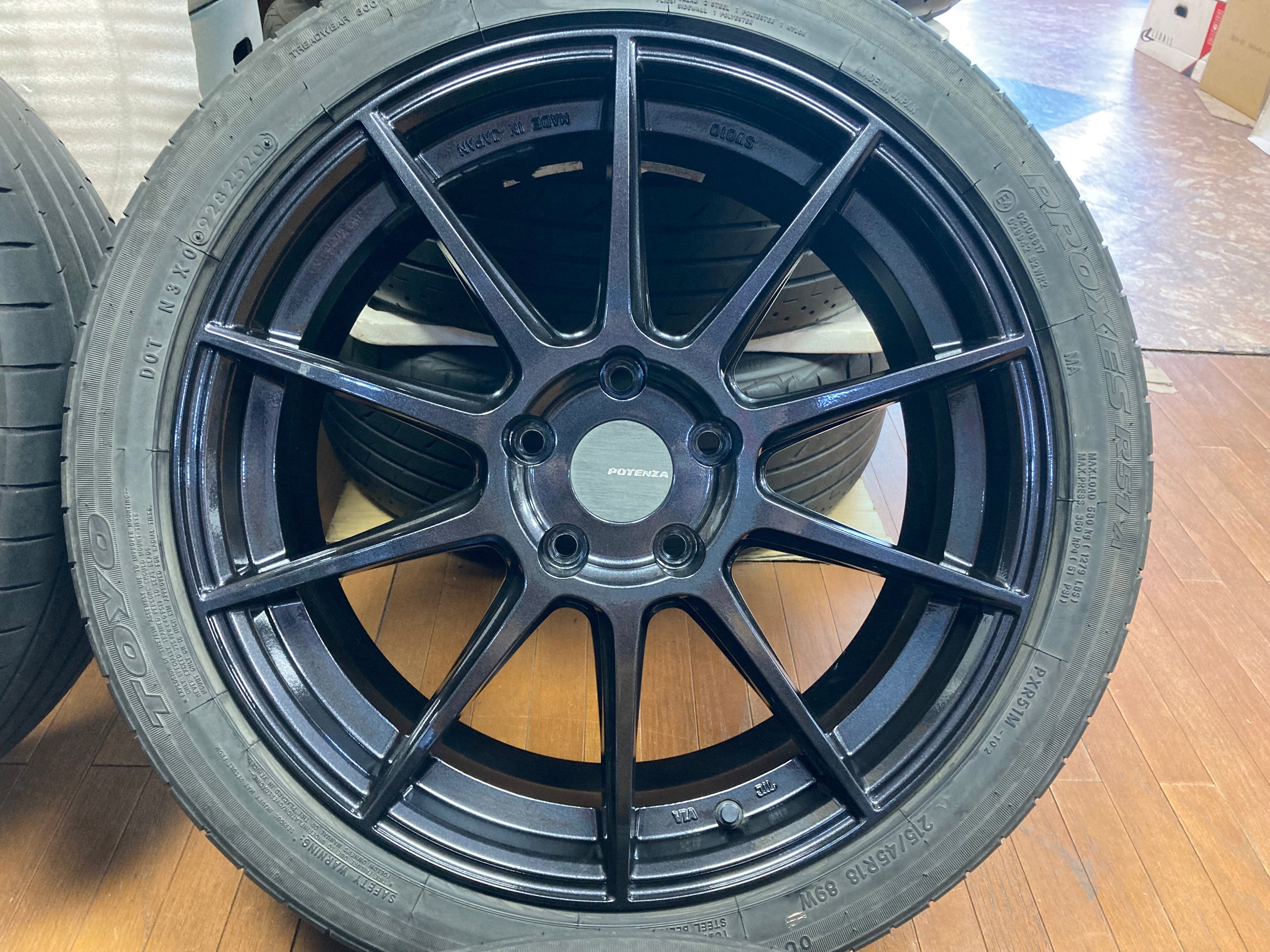 ◆程度良好◆BRIDGESTONE POTENZA ポテンザ SW010 PCD114.3 5H 7.5J+50 パールブラック ◆マツダ3