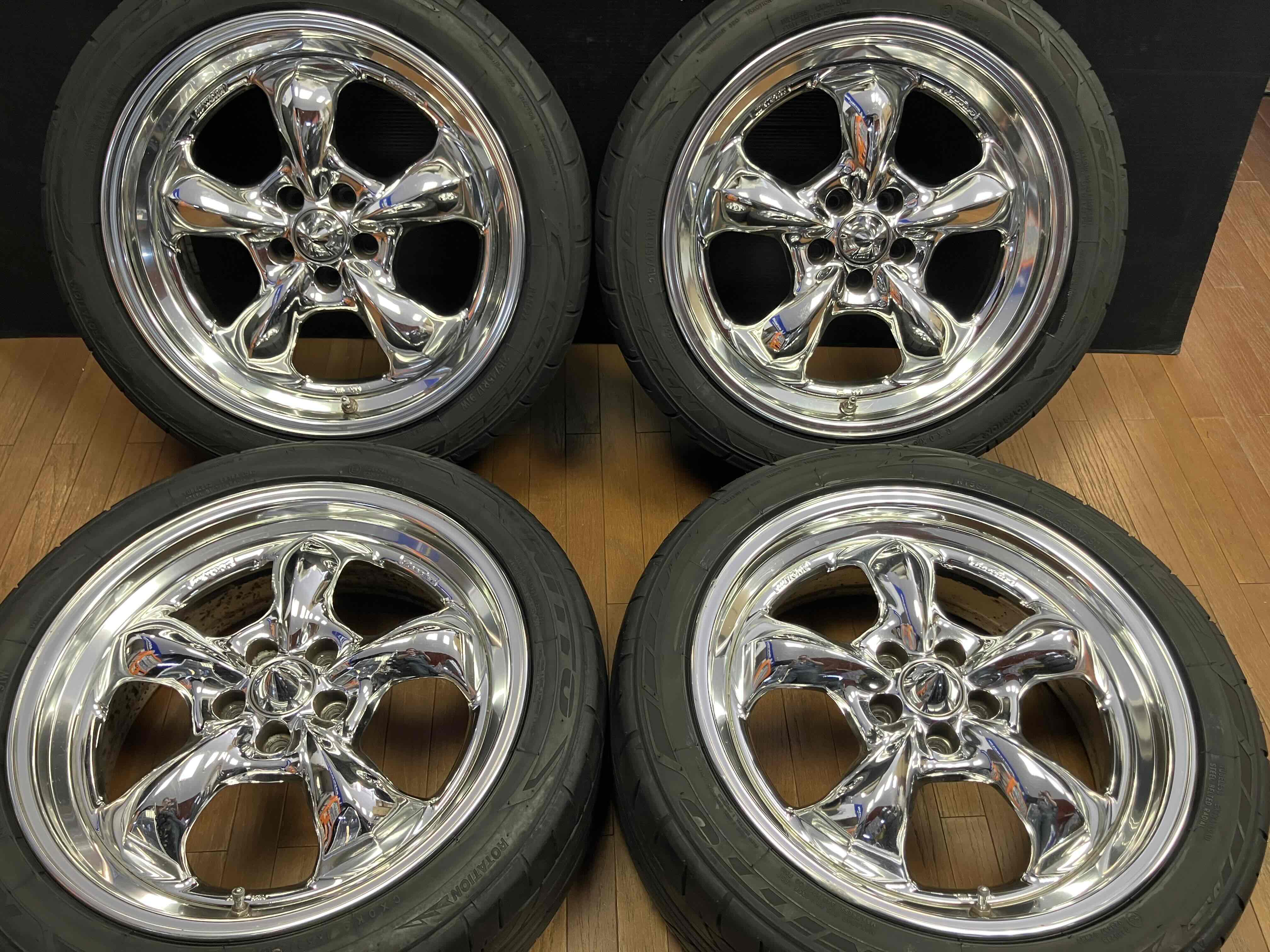 ひー、グッカーズ17インチ タイヤ・ホイールセット ◇希少!!WORK グッカーズ HEMI 17インチ メッキ◇7.5J+35 5H100