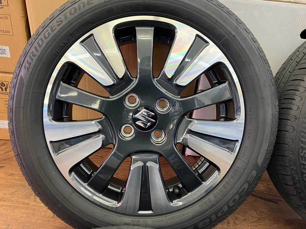 最終値下げ！　スズキ純正アルミ タイヤ付き 夏タイヤ　16インチ 4穴 5J ブリヂストン エコピア 175/60R16 2021年製 中古　クロスビー　 1 ν§ 美品!スズキ クロスビー純正 16×5J+40 100/4H ブリヂストン 175