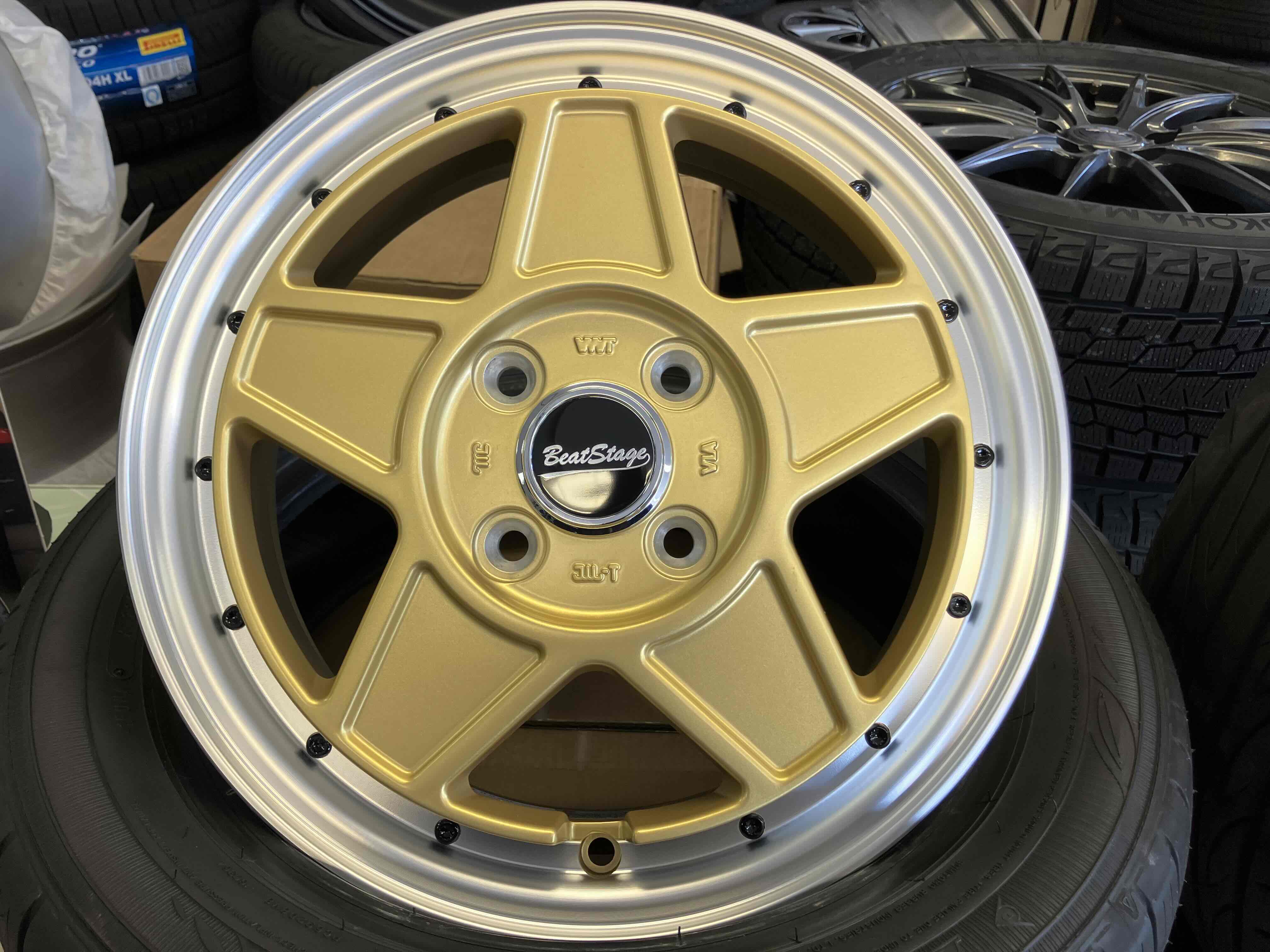 ◇新品Set◇ビートステージVZ-C 14インチ◇ゴールド◇4.5J+45 4H100