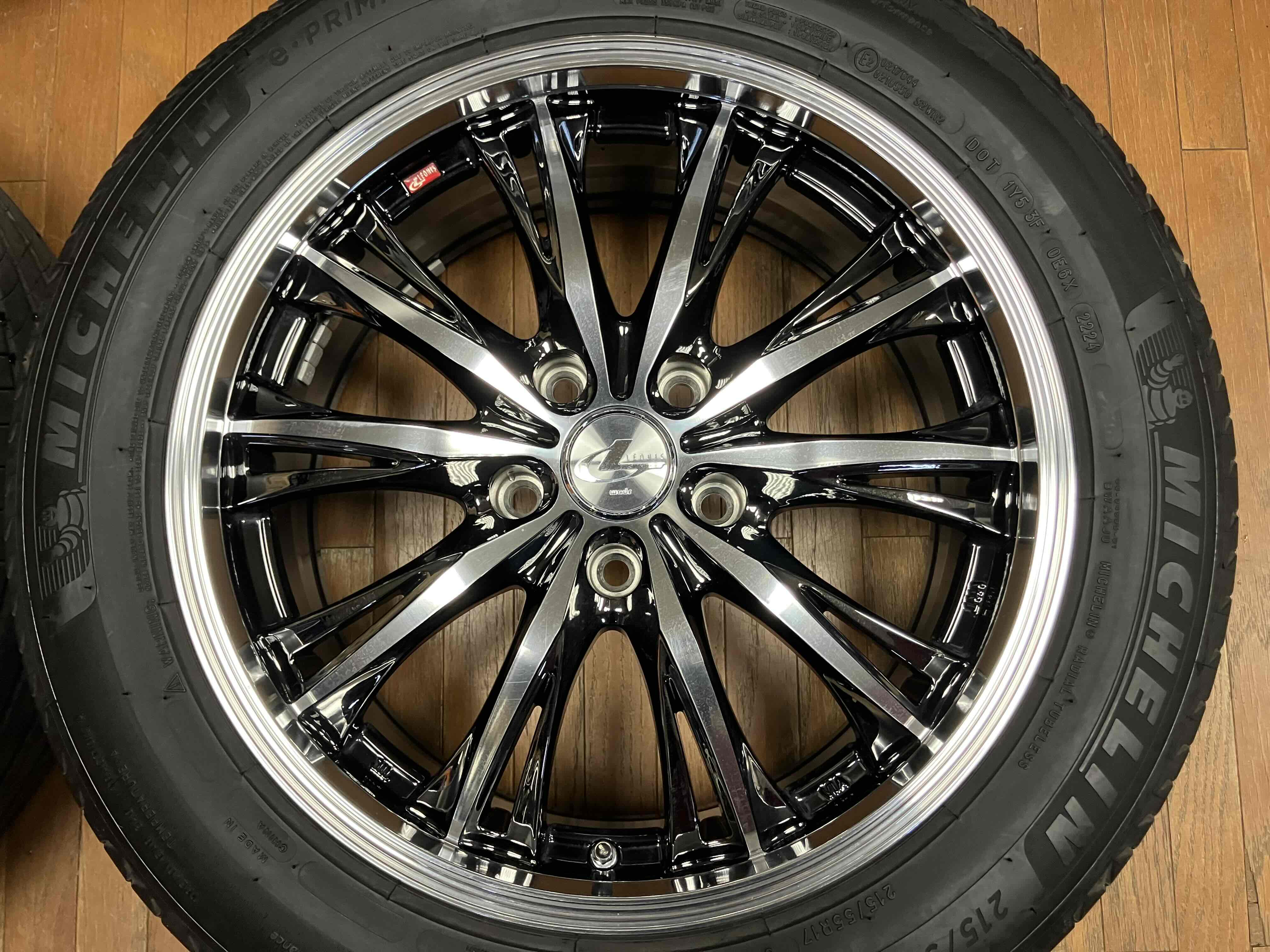 深溝 激安 215/55R17 サマータイヤ 社外 レオニス 4本 送料込み ◇Weds レオニスRT 17インチ◇7J+42 5H114.3◇Eプライマシー 215/55R17