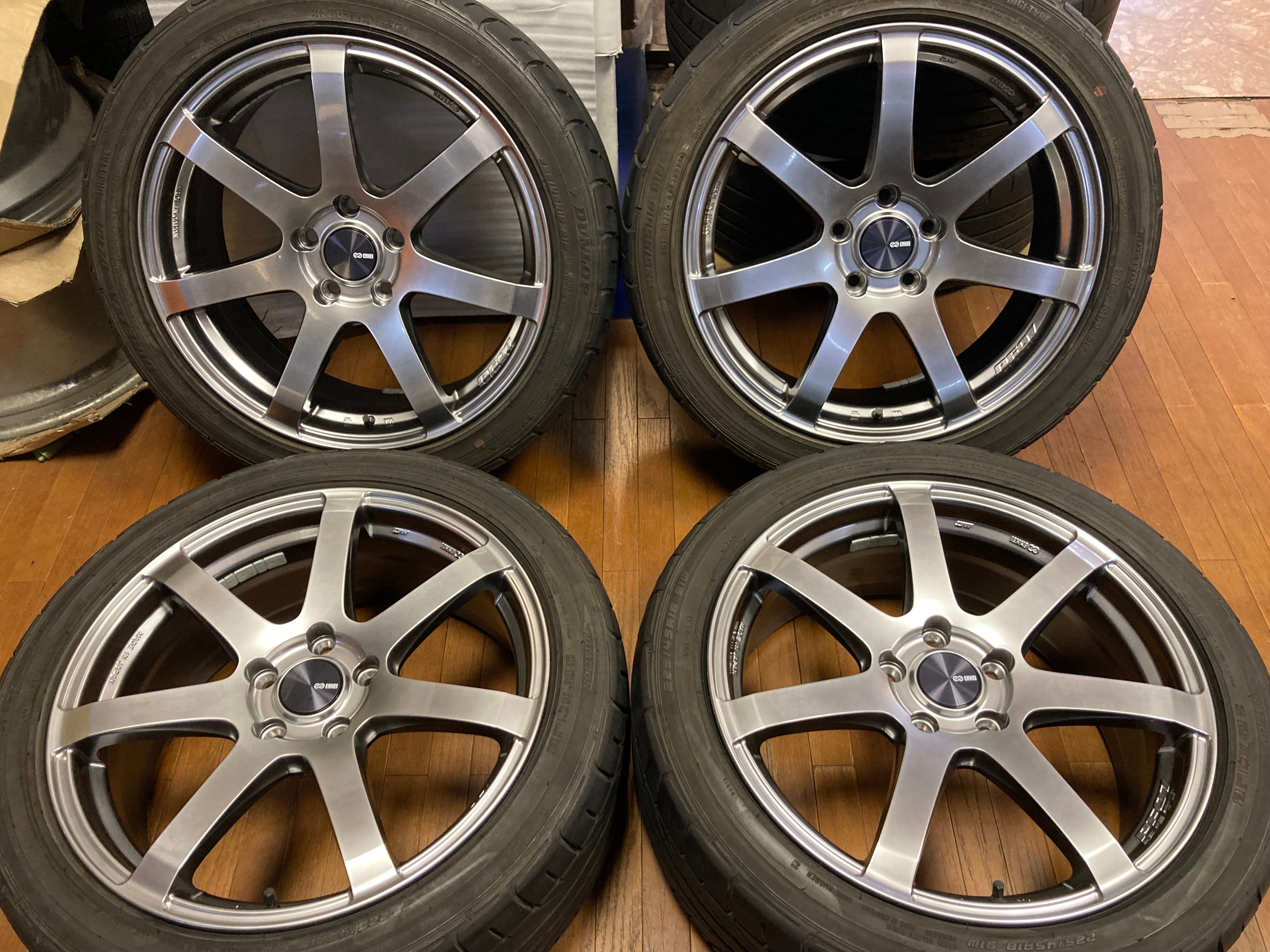 ◇美品!!ENKEI PF07 18インチ◇7.5J+48 5H114.3◇DZ101 225/45R18 2019年製造◇レヴォーグ エス –  ハマガレネットストア