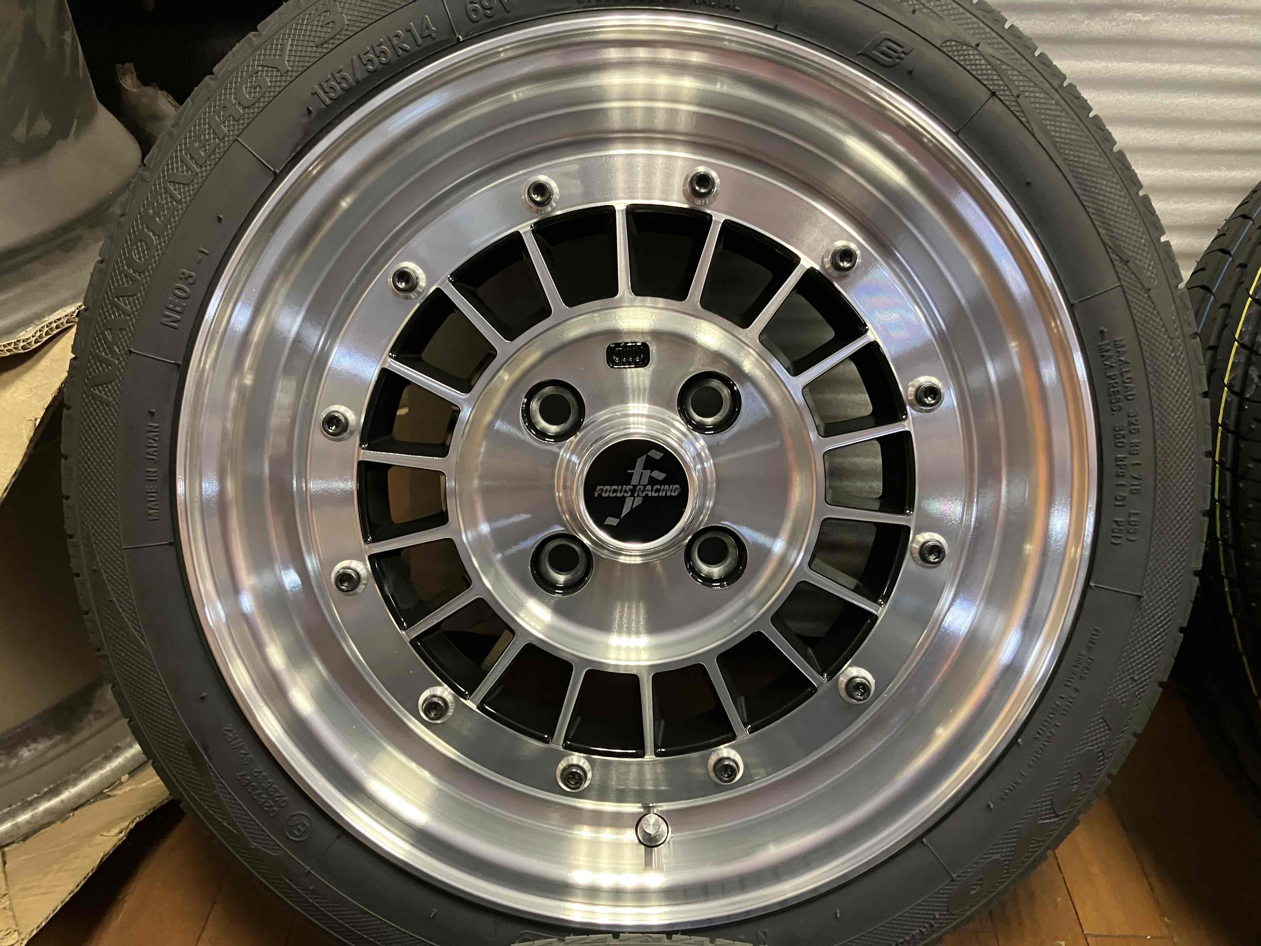 ◇送料無料◇新品Set◇フォーカスレーシング 14インチ◇6J+38 4H100◇ナノエナジー3 155/55R14 新品タイヤ◇軽カーに◇ –  ハマガレネットストア