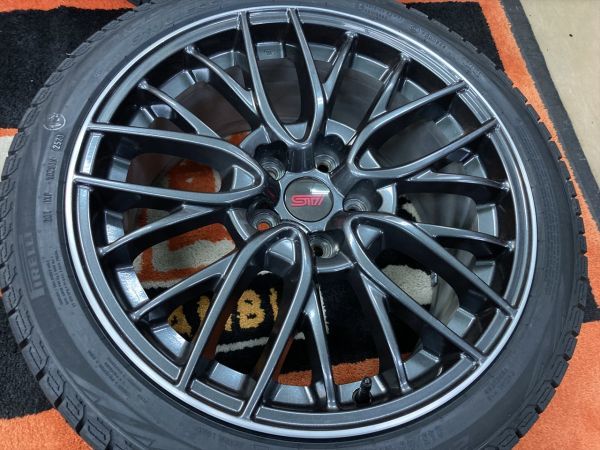 【送料込】WRX STI 18インチ 純正ホイール×スタッドレス（4本）ナンカンAW-1