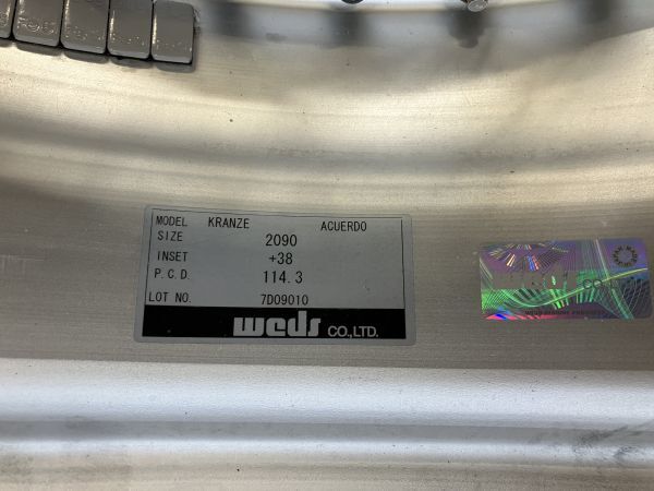 1 ν§ お買得!! weds ウェッズ クレンツェ アクエルド 3P 20インチ 9J+
